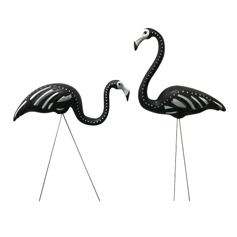 Black Skeleton Yard Flamingos Halloween Kunststoff Flamingos Rasen Dekor Ornamente Zombie Rasen Verzierung