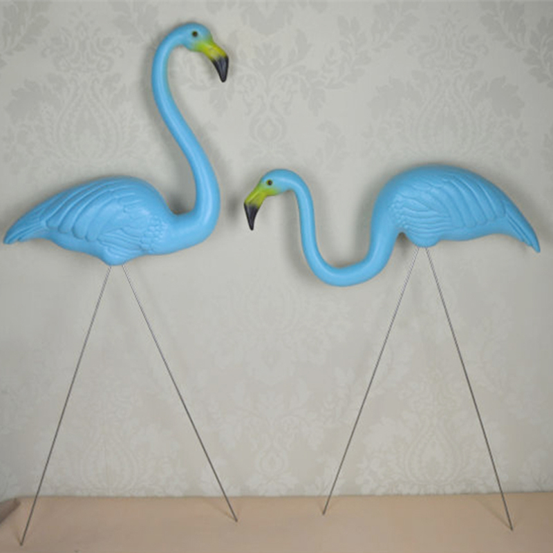 Simulation Kunststoff Blau Flamingo Vögel Gartenarbeit Tierdekorationen Outdoor Supplies